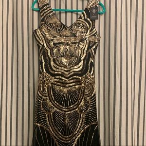 NEW! Black and Gold Gatsby inspired gown. Size M